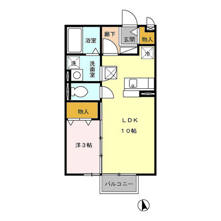 メゾン ド コンフォール 105号室 間取り