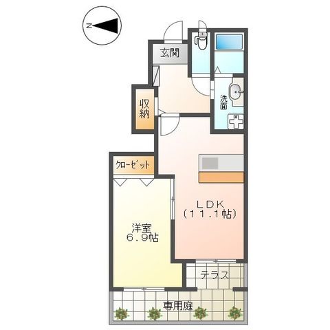 Ｐｌｕｍｅｒｉａ（プルメリア） 107号室 間取り