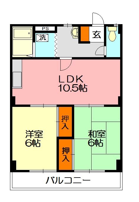 五島ハイツ 103号室 間取り