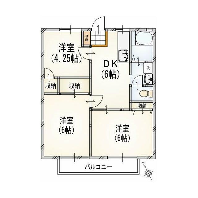 ホワイトクレイン 101号室 間取り