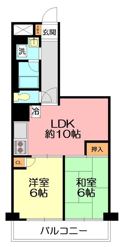 南林間ハイム 308号室 間取り