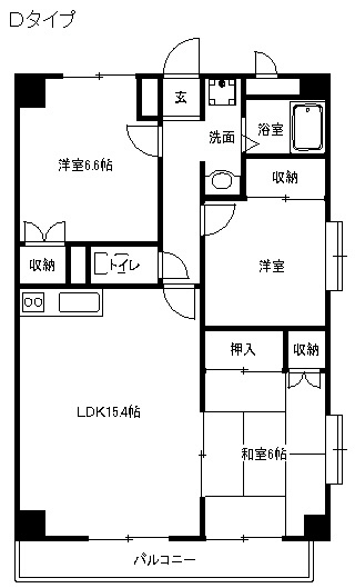 プラザ御殿 501号室 間取り