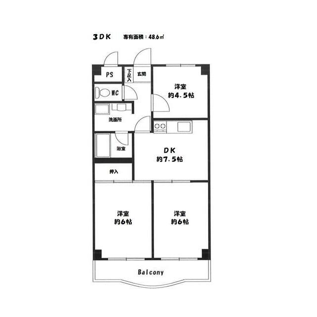 スカイマンション 108号室 間取り