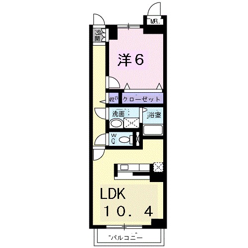 アル フィオーレ 204号室 間取り