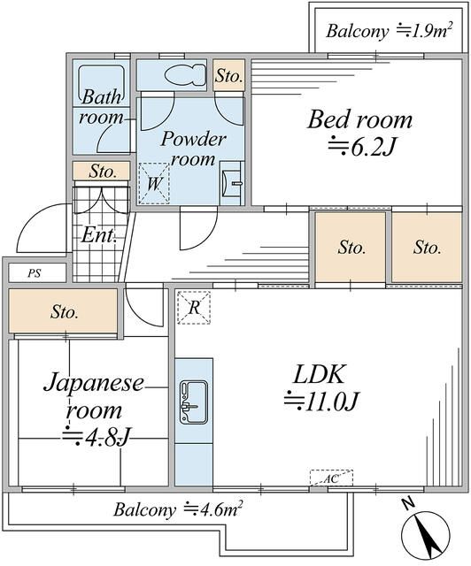くずは台団地１０号棟 103号室 間取り