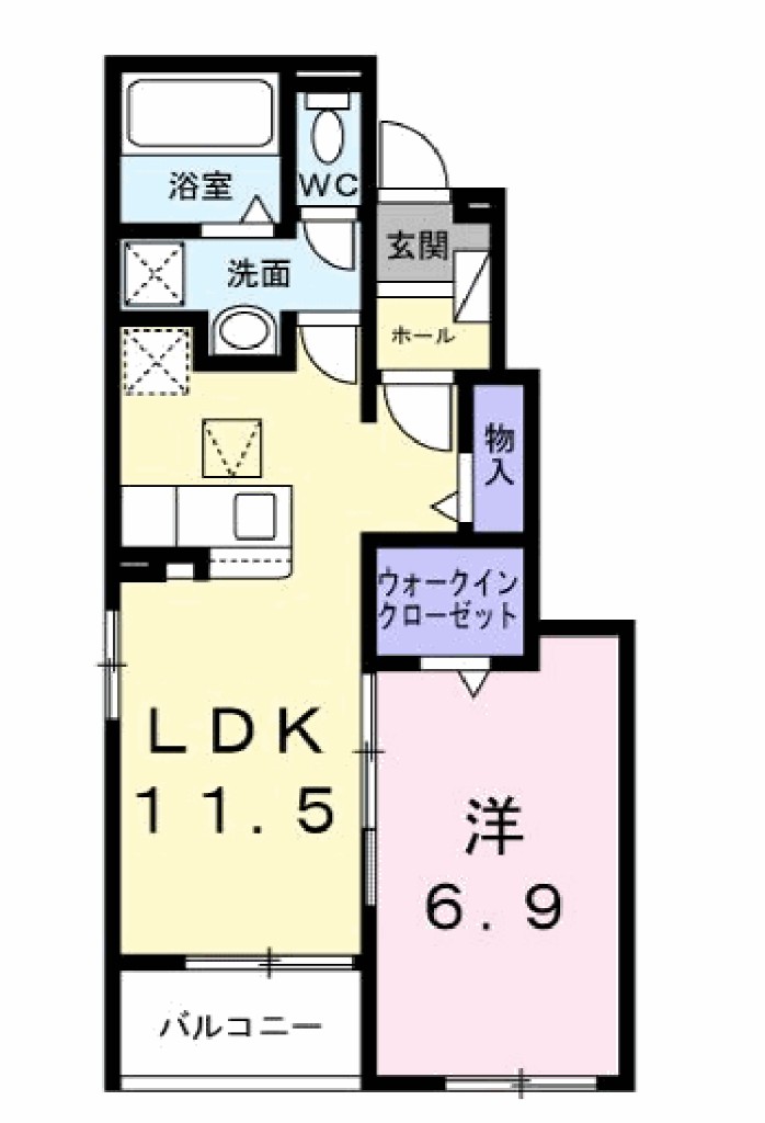 ファインブルク・Ｋ　Ⅱ 102号室 間取り