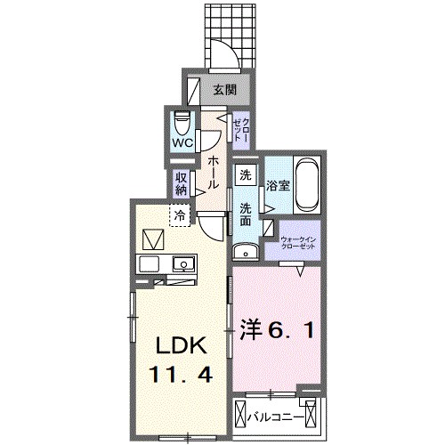 ルミナス 103号室 間取り