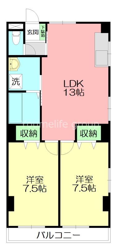 城山奥津マンション 401号室 間取り