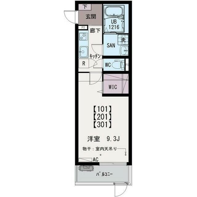 イクシオ笠間Ⅱ 101号室 間取り