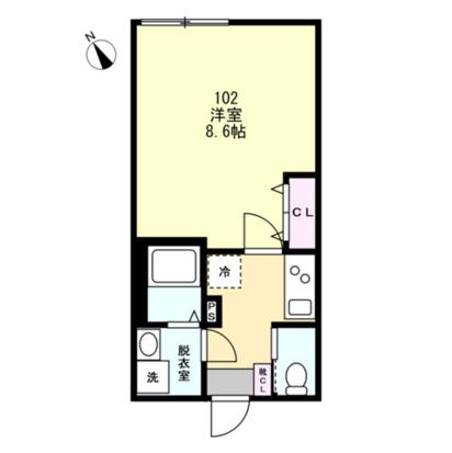 ラルジュ藤沢 102号室 間取り