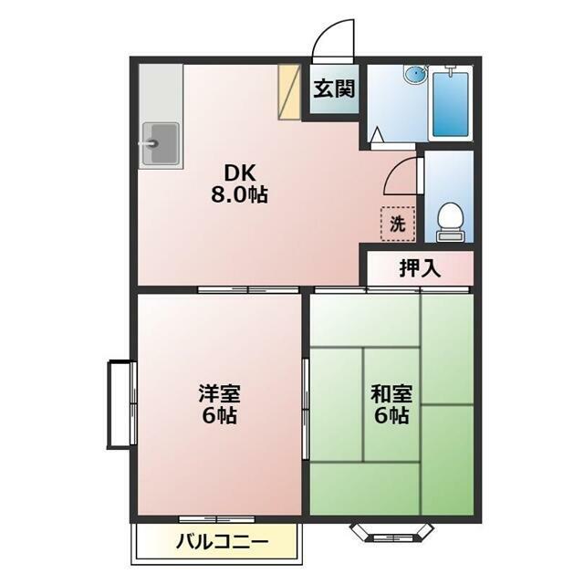コスモヒルA 205号室 間取り
