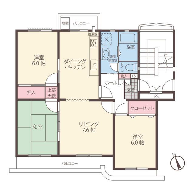 湘南小糸第一第2号棟 502号室 間取り