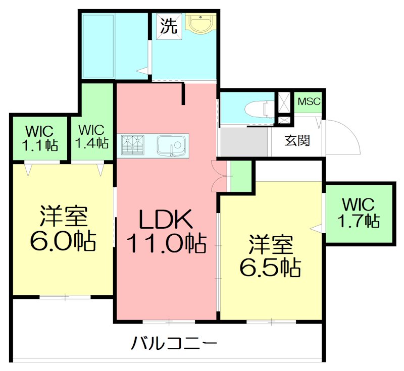 Villa LuciolaⅡ 204号室 間取り