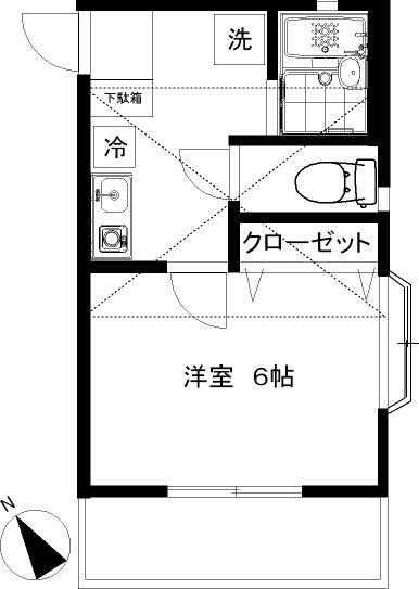 サンカレッジ六会 201号室 間取り