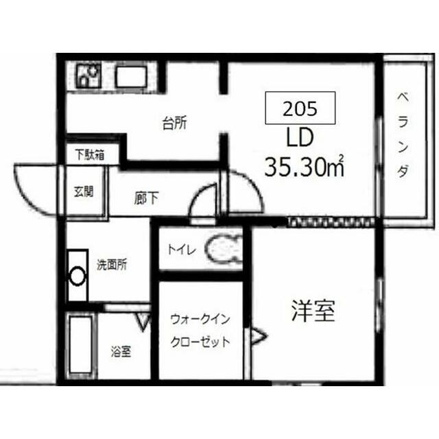 エクセルカーサ立場 105号室 間取り