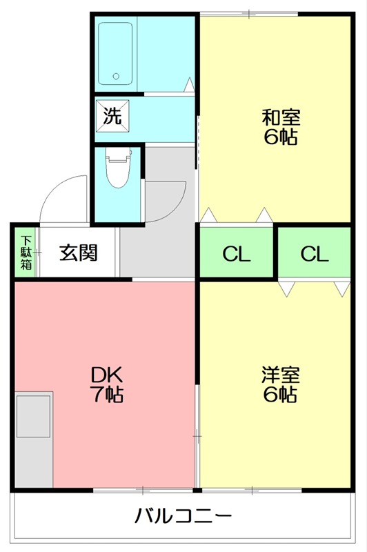 ネオシティ実方Ⅰ 201号室 間取り