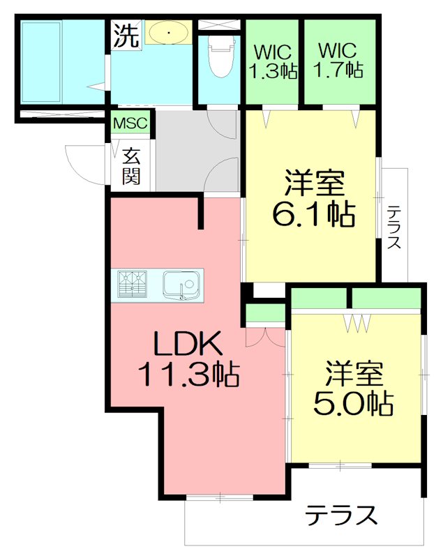 Villa Luciola 203号室 間取り