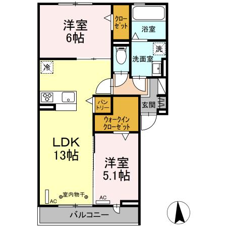 ManoirBlancⅡ 303号室 間取り