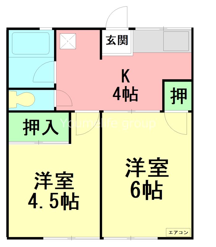 シティハイムキャロル 201号室 間取り