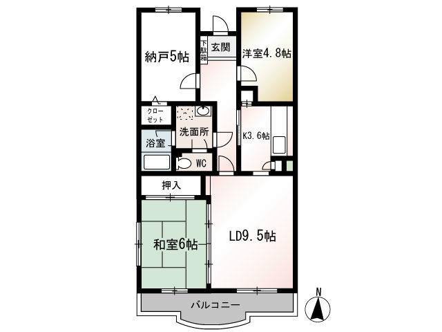 モンティクロ壱番館 201号室 間取り