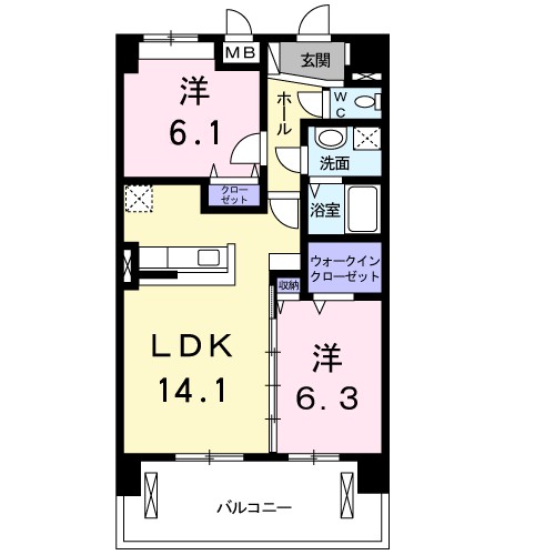 グランツ・フィオーレ 402号室 間取り