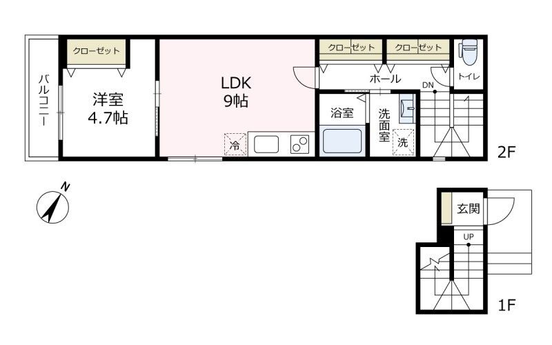メゾンドカメリア 201号室 間取り