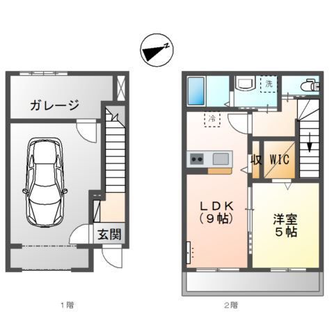 HADANOBASE A 202号室 間取り