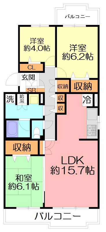 辻堂駅前ハイツ４号棟 401号室 間取り