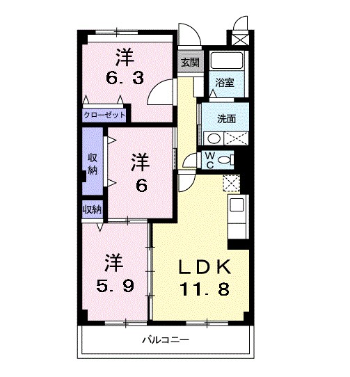 バウムガルトナー 204号室 間取り