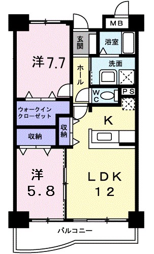 アンソレイエ アオキ 402号室 間取り
