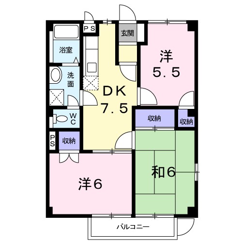 サンハイム駒ヶ原C 101号室 間取り
