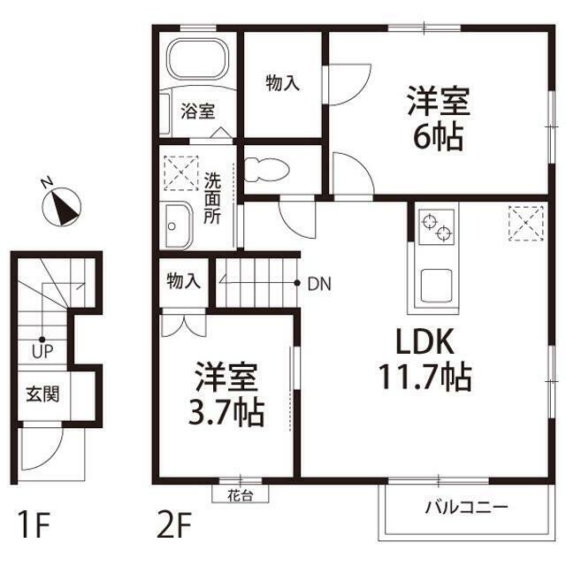 プリムローズB 203号室 間取り
