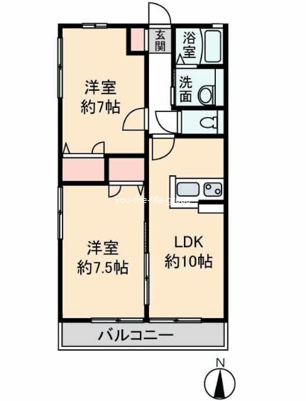 メルベーユ松田 202号室 間取り