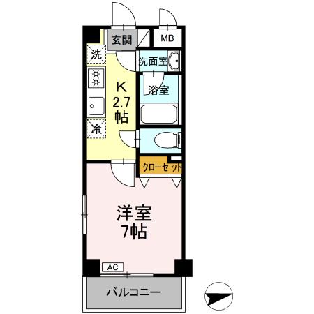 GLOIRE MANSION 107号室 間取り