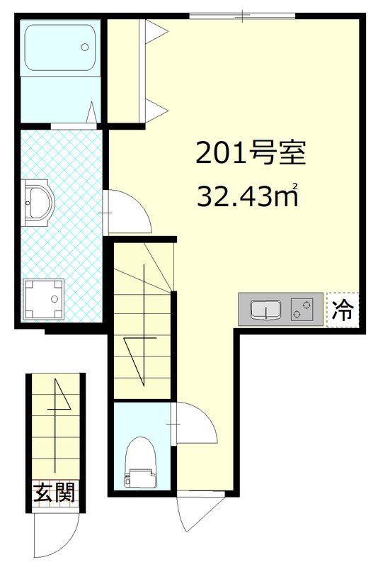 KAMAKU LIFE 201号室 間取り
