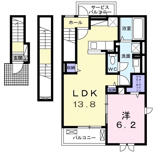 シャンブル湘南 303号室 間取り