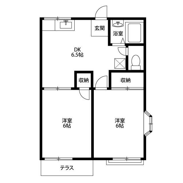 つるやハイツ 202号室 間取り