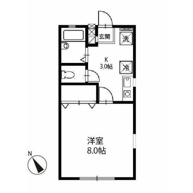 グリーンハイツ 201号室 間取り
