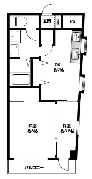 ラスター港南 203号室 間取り