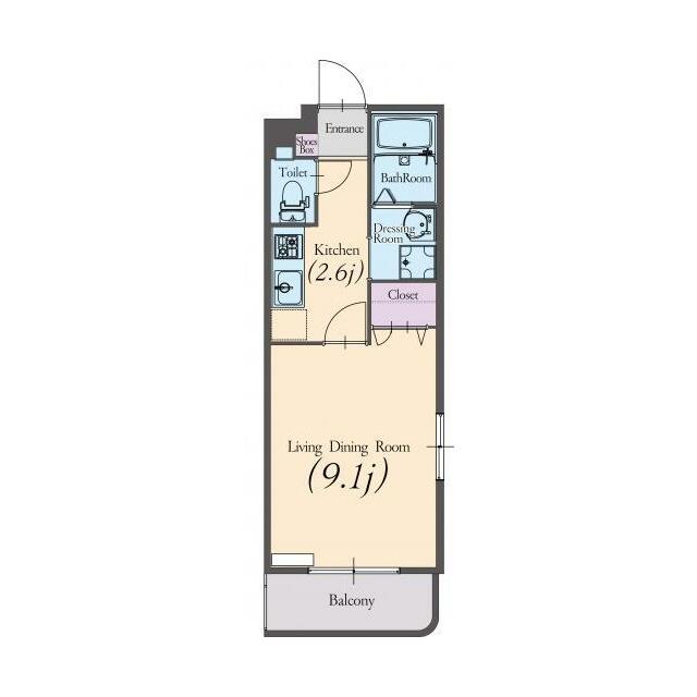 ジェミナイ 101号室 間取り