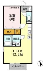 ハイヤードヒルズⅢ 105号室 間取り