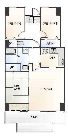 ロイヤルステージ弥生台 202号室 間取り