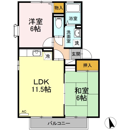 アドミラーブル　A棟 203号室 間取り
