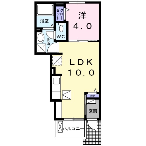 ラ・ソレアードⅡ 102号室 間取り