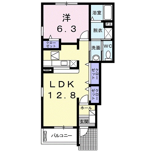 パレ　ドールＢ 101号室 間取り