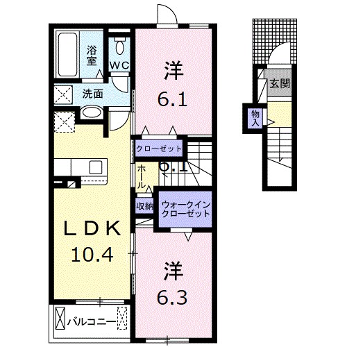 サンフォレストＡ棟 202号室 間取り