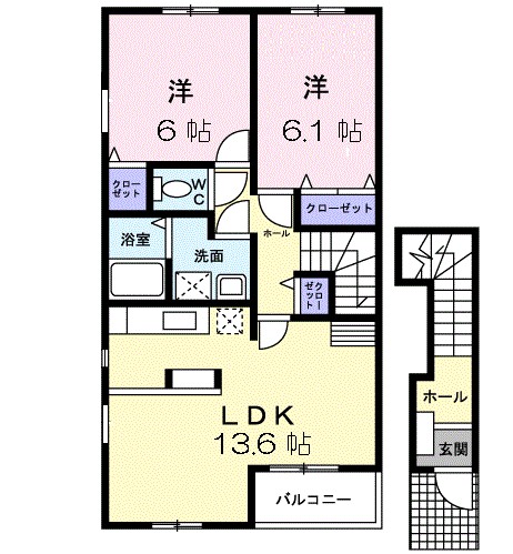 バンフォーレＭＫ 201号室 間取り