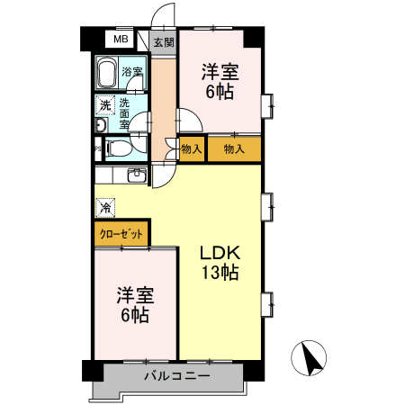 シティハイツオーキッド 301号室 間取り