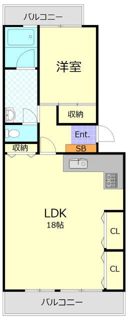 港南台駅前プラザ 403号室 間取り