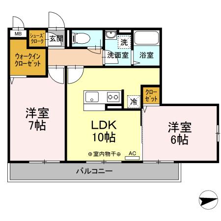 グランドソレーユI 201号室 間取り